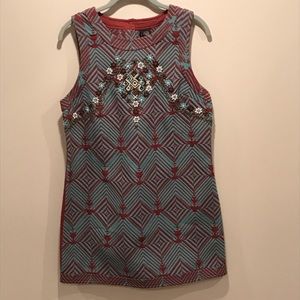 Free People Beaded Sleeveless Shift Dress-NWT